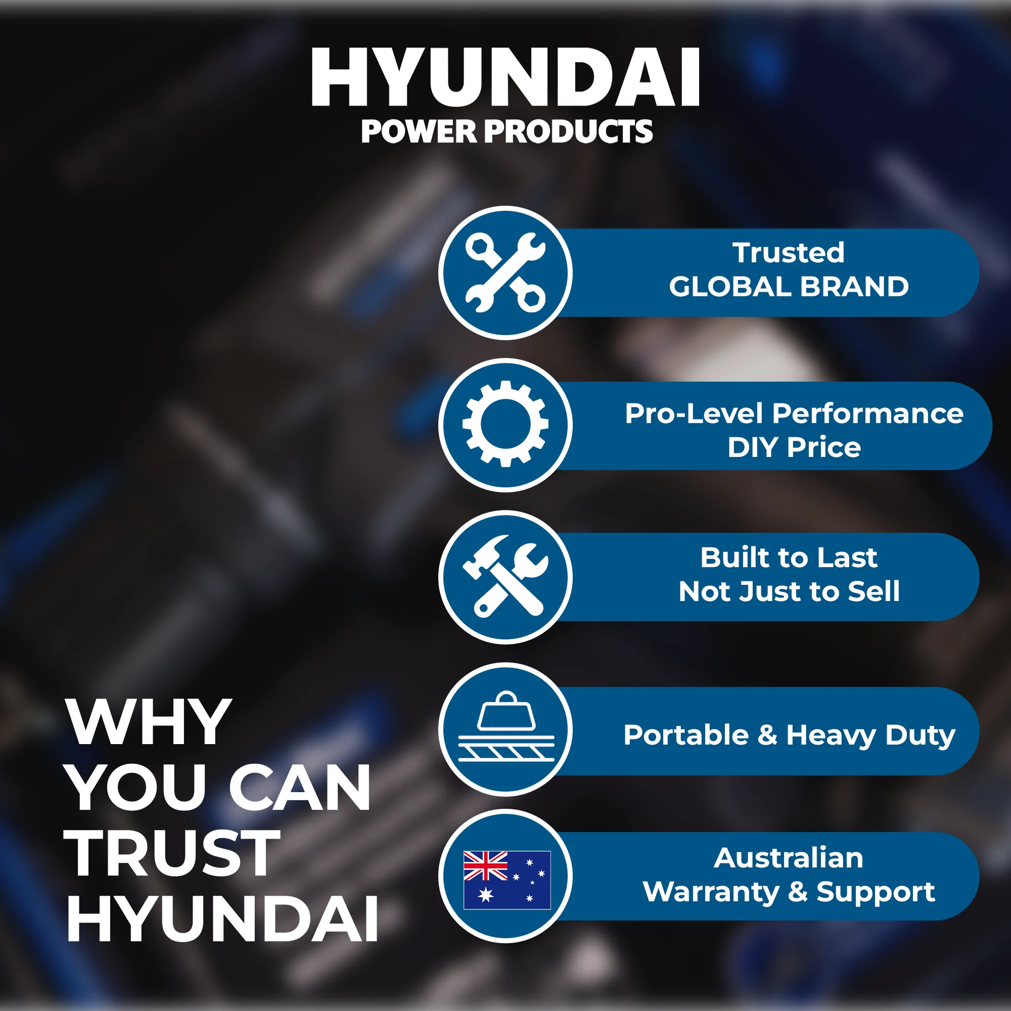 Hyundai 3HP 50L Portable Air Compressor – Direct Drive, Twin Outlet, 12.6CFM, Oil-Lubricated (HYAC3050V) - Image 10
