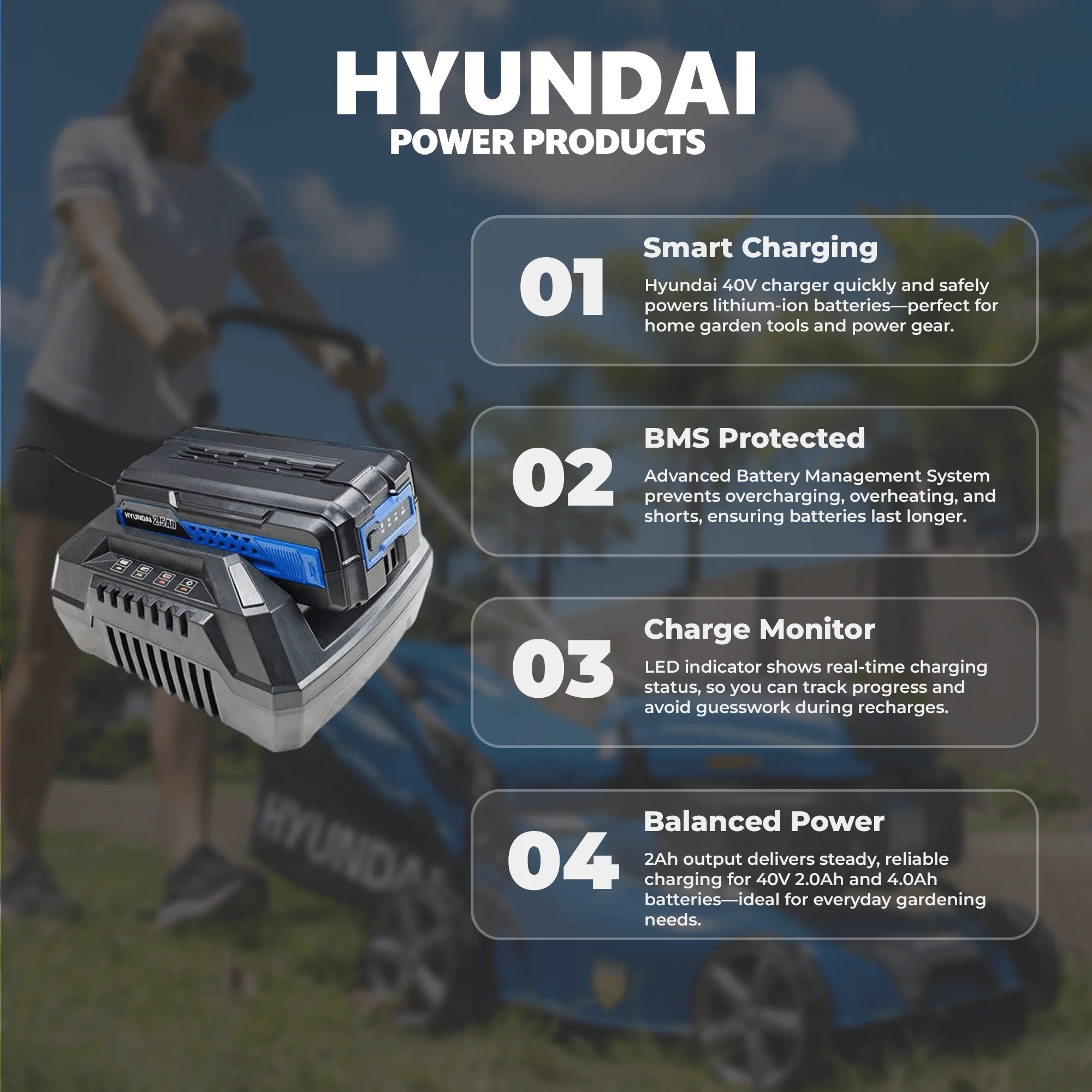 Hyundai 40V 4Ah Battery Charger – Fast Charging for Hyundai 40V 4Ah Battery - (4Ah HY40C5) - Image 3