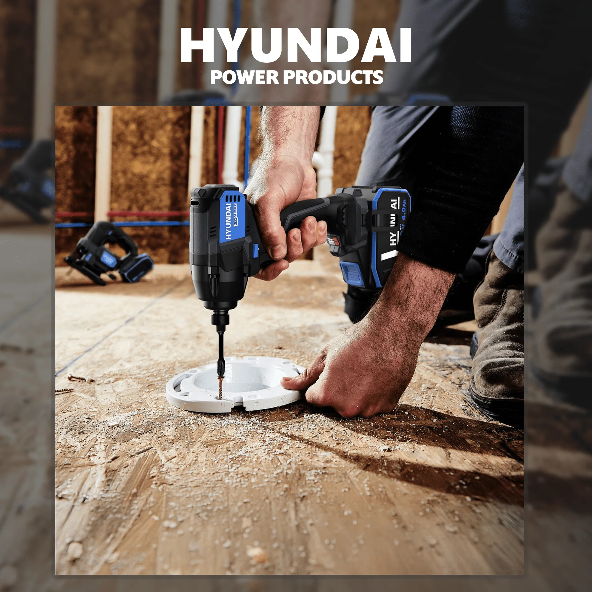 Hyundai Power 2 Piece Kit - Hammer Drill + Impact Driver + 2 x 2Amp Batteries and Charger ( HPK101 ) - Image 8