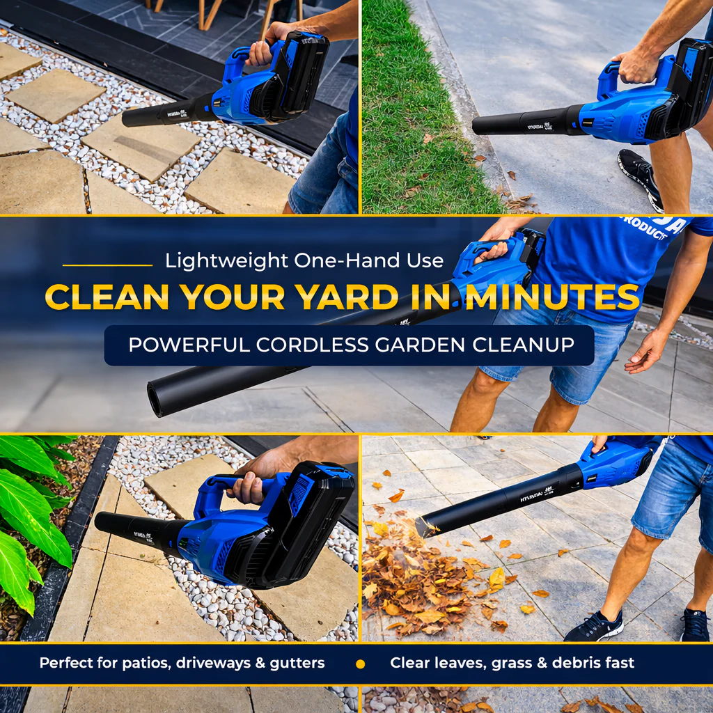 Hyundai 40V Cordless Leaf Blower Kit – 212km/h Power, Battery & Charger Included – Garden, Patio, Driveway & Gutter Cleanup (HYB40LI / HY40B2 / HY40C2 ) - Image 6