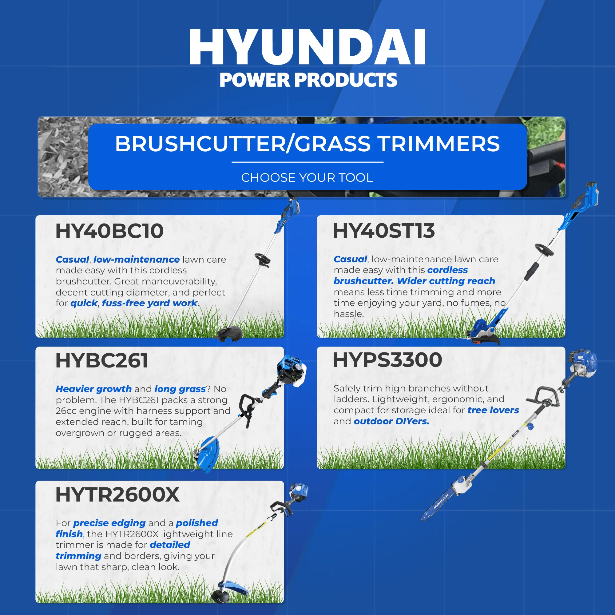 Hyundai 33cc Petrol Pole Chainsaw – 10" Bar, Easy Start, Triple Shaft, 2-Stroke Engine (HYPS3300) - Image 6
